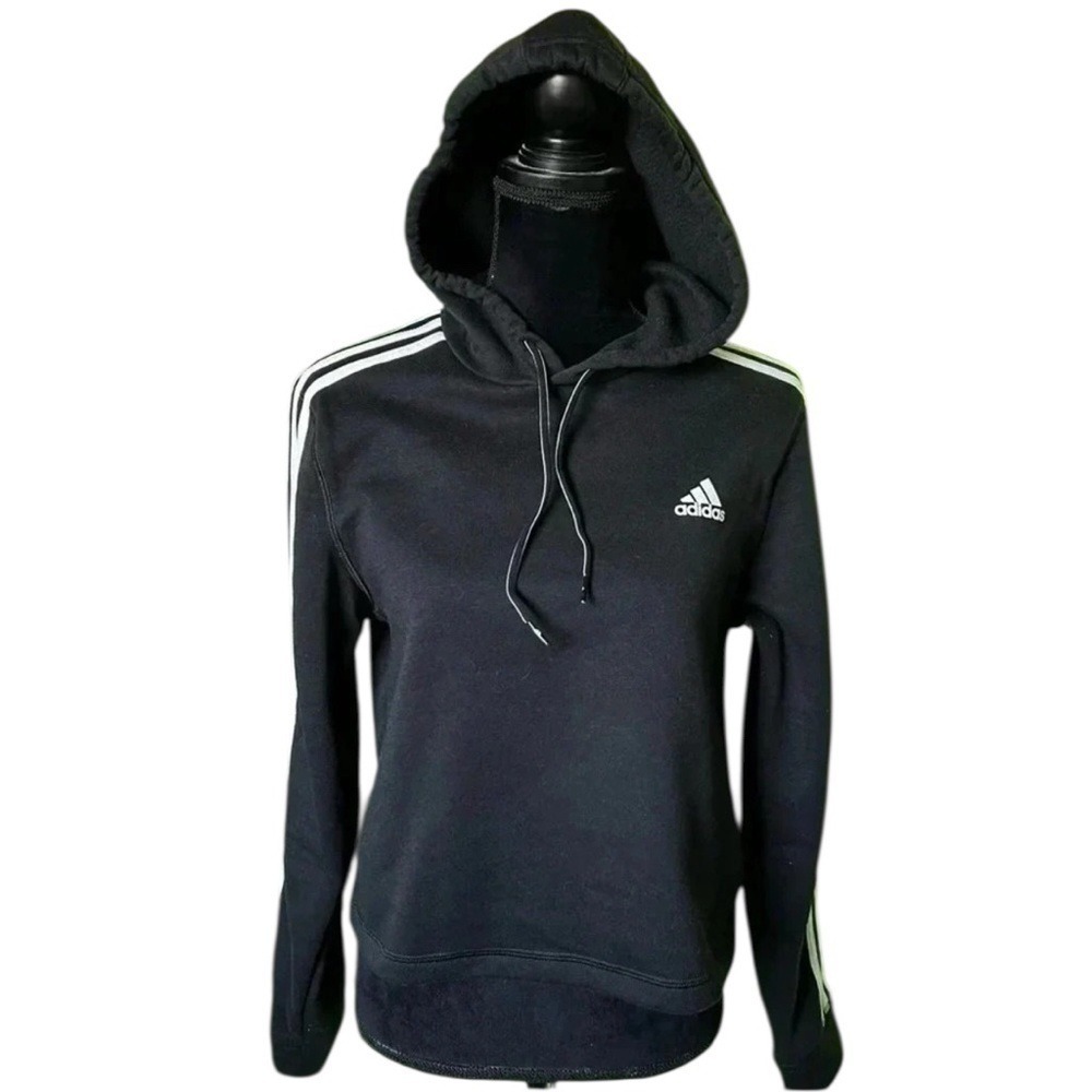 Adidas 3-Stripe‎ Primegreen Fleece Hoodie Women Medium Black